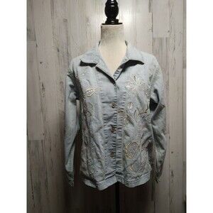 Coldwater Creek Women’s Medium Embroidered Denim Jacket